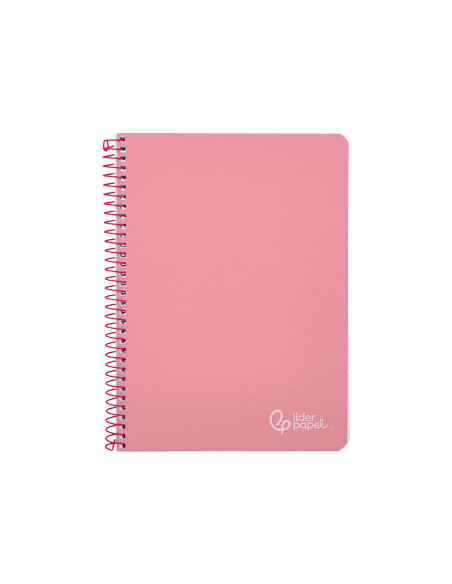 Cuaderno espiral liderpapel din a5 witty tapa dura 80h 90gr cuadro 4mm con margen color rosa