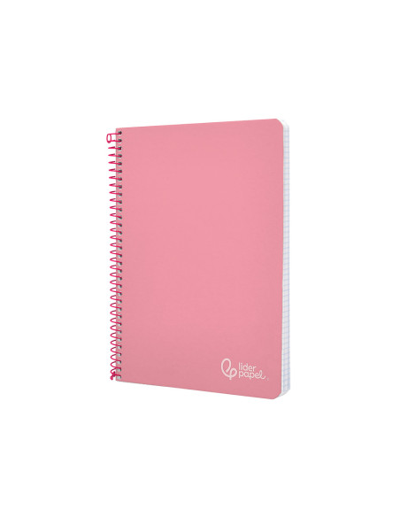 Cuaderno espiral liderpapel din a5 witty tapa dura 80h 90gr cuadro 4mm con margen color rosa