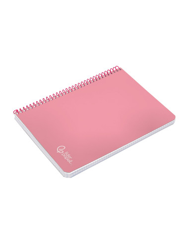 Cuaderno espiral liderpapel din a5 witty tapa dura 80h 90gr cuadro 4mm con margen color rosa