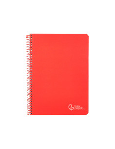 Cuaderno espiral liderpapel din a5 witty tapa dura 80h 90gr cuadro 4mm con margen color rojo 2