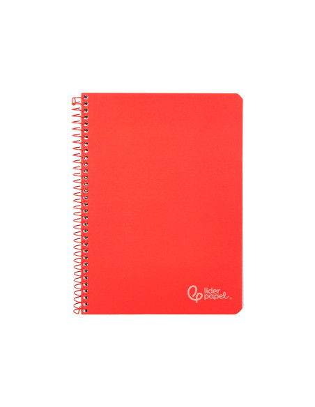Cuaderno espiral liderpapel din a5 witty tapa dura 80h 90gr cuadro 4mm con margen color rojo