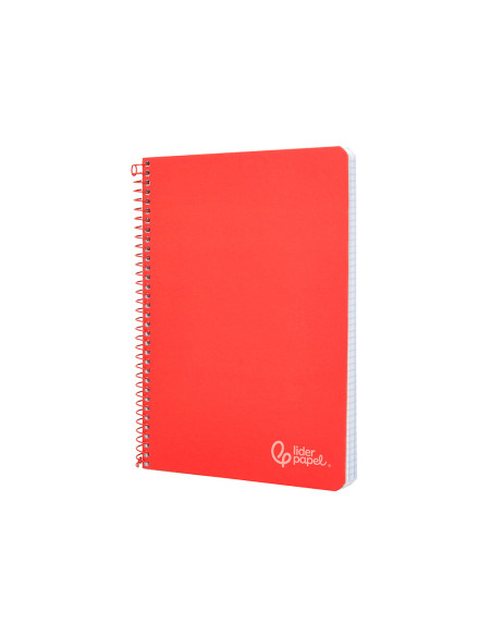 Cuaderno espiral liderpapel din a5 witty tapa dura 80h 90gr cuadro 4mm con margen color rojo