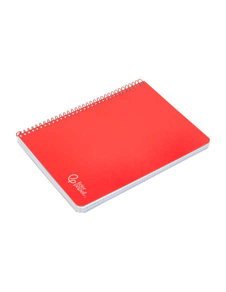 Cuaderno espiral liderpapel din a5 witty tapa dura 80h 90gr cuadro 4mm con margen color rojo