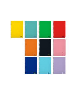 Cuaderno espiral liderpapel din a5 smart tapa blanda 80h 75gr pauta 3,5mm con margen colores surtidos 2