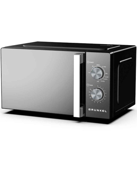 Microondas Grunkel MWG-20ESPEJO/ 800W/ Capacidad 20L/ Función Grill/ Negro