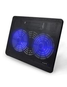 Ewent EW1256 Base de Refrigeracion para Portatil hasta 17"" - 2 Ventilador - Altura Ajustable - Color Negro