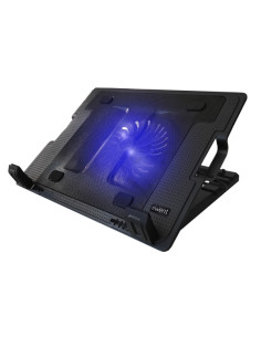 Ewent Soporte para Portatil - Ventilador Grande Silencioso hasta 17"" - 2 Puertos USB - Color Negro