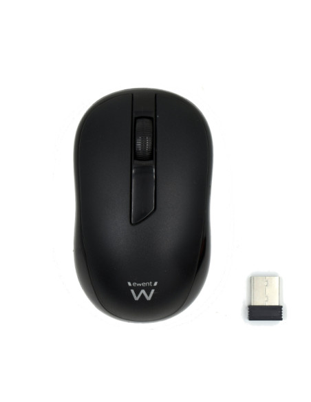 Ewent Raton Inalambrico 2.4hz - Receptor USB-A - 1000dpi - 1 Bateria AA (Incluida) - Color Negro