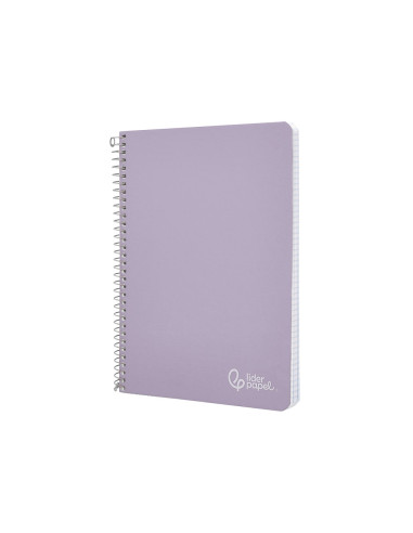 Cuaderno espiral liderpapel din a4 witty tapa dura 80h 90gr cuadro 4mm con margen color violeta