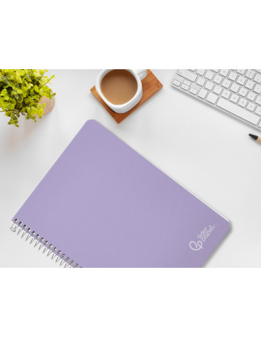 Cuaderno espiral liderpapel din a4 witty tapa dura 80h 90gr cuadro 4mm con margen color violeta