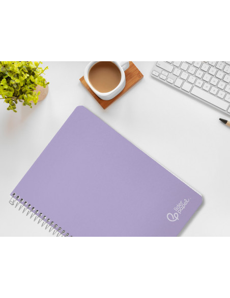 Cuaderno espiral liderpapel din a4 witty tapa dura 80h 90gr cuadro 4mm con margen color violeta