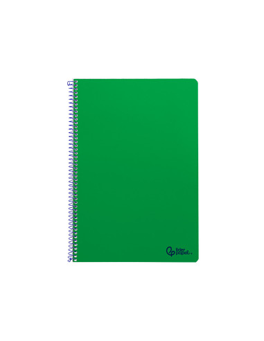 Cuaderno espiral liderpapel din a4 smart tapa blanda 80h 75gr rayado horizontal con margen color verde