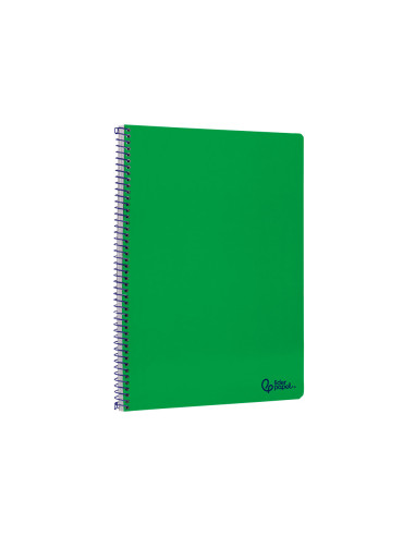 Cuaderno espiral liderpapel din a4 smart tapa blanda 80h 75gr rayado horizontal con margen color verde