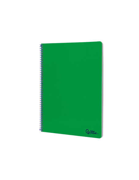 Cuaderno espiral liderpapel din a4 smart tapa blanda 80h 75gr rayado horizontal con margen color verde
