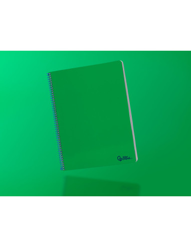 Cuaderno espiral liderpapel din a4 smart tapa blanda 80h 75gr rayado horizontal con margen color verde