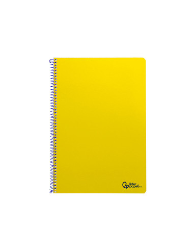 Cuaderno espiral liderpapel din a4 smart tapa blanda 80h 75gr rayado horizontal con margen color amarillo