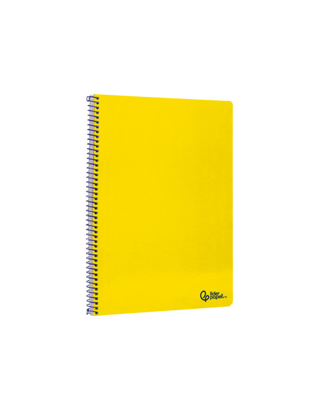 Cuaderno espiral liderpapel din a4 smart tapa blanda 80h 75gr rayado horizontal con margen color amarillo
