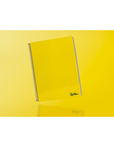 Cuaderno espiral liderpapel din a4 smart tapa blanda 80h 75gr rayado horizontal con margen color amarillo