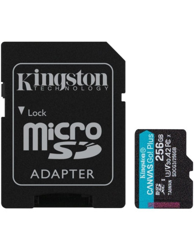 Tarjeta de Memoria Kingston CANVAS Go! Plus 256GB microSD XC con Adaptador/ Clase 10/ 170MBs