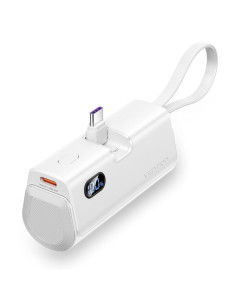 Vention PowerBank 4800mAh - USB-C - Carga Rapida 22.5W - Conector Plegable - Color Blanco
