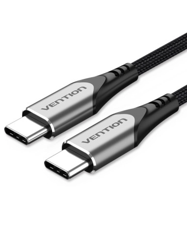 Vention Cable USB-C 2.0 a USB-C 2.0 3A 60W - 1.5m - Trenzado - Color Gris