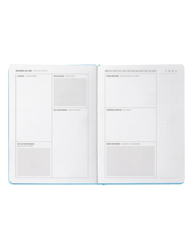 Agenda escolar antartik 25-26 encuadernada go! simil piel azul semana vista a5 bilingüe papel fsc 80 gr