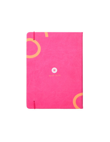 Agenda escolar antartik 25-26 encuadernada go! simil piel fucsia semana vista a5 bilingüe papel fsc 80 gr
