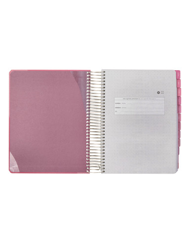 Agenda escolar antartik 25-26 espiral fun day rosa dia pagina a5 bilingüe papel fsc 80 gr