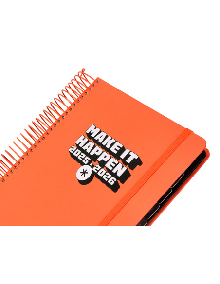 Agenda escolar antartik 25-26 espiral neon rosa dia pagina a5 bilingüe papel fsc 80 gr