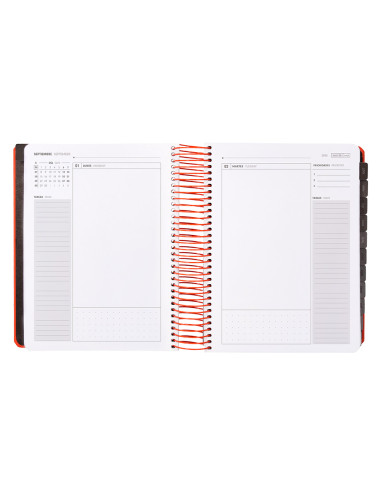 Agenda escolar antartik 25-26 espiral neon rosa dia pagina a5 bilingüe papel fsc 80 gr