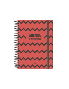 Agenda escolar liderpapel 25-26 espiral patterns zigzag semana vista a6 bilingüe papel fsc 80 gr 2