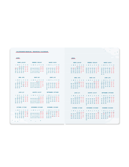 Agenda escolar liderpapel 25-26 espiral waves rosa semana vista a5 bilingüe papelfsc 80 gr