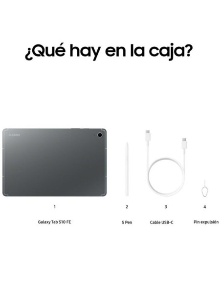Tablet Samsung Galaxy Tab S10 FE 10.9"/ 8GB/ 256GB/ Octacore/ Gris
