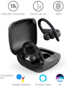 Ksix Sport Buds 2 Auriculares Deportivos Bluetooth 5.1+EDR con Microfono - Autonomia hasta 16h con Estuche - Control Tactil - Es 2