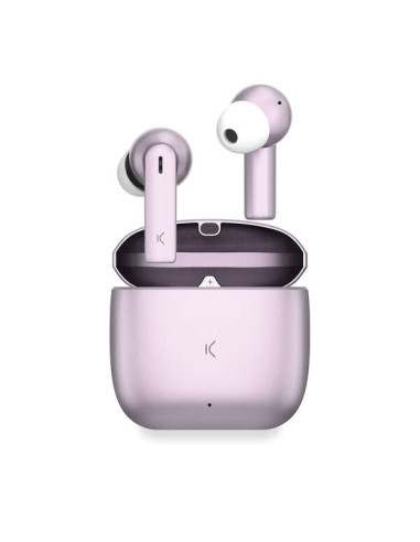 Ksix Meteor Auriculares Inalambricos - Estuche Metalico - ENC - Color Rosa