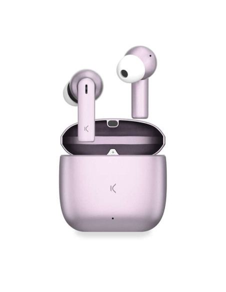 Ksix Meteor Auriculares Inalambricos - Estuche Metalico - ENC - Color Rosa