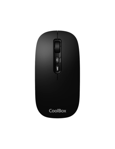 Coolbox W02 Raton Inalambrico - Bluetooth y RF 2.4GHz - Super Ligero - Boton Acceso Copilot - Recargable Por USB-C - DPI Ajustab