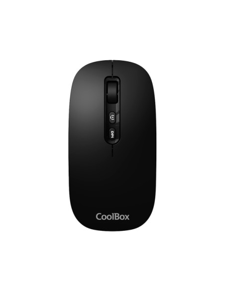 Coolbox W02 Raton Inalambrico - Bluetooth y RF 2.4GHz - Super Ligero - Boton Acceso Copilot - Recargable Por USB-C - DPI Ajustab