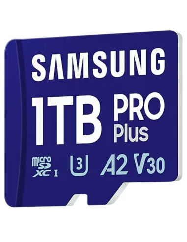 Tarjeta de Memoria Samsung PRO Plus 2024 1TB microSD XC/ Clase 10/ 180MBs