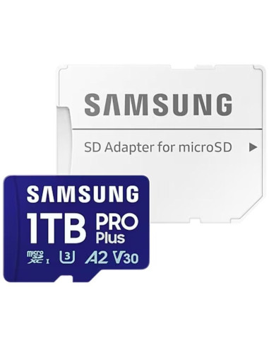 Tarjeta de Memoria Samsung PRO Plus 2024 1TB microSD XC/ Clase 10/ 180MBs