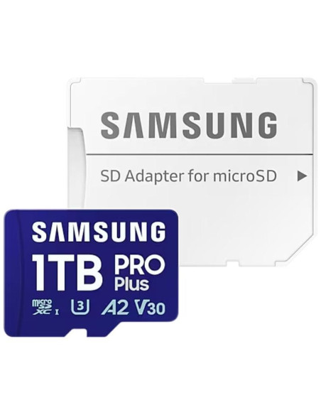 Tarjeta de Memoria Samsung PRO Plus 2024 1TB microSD XC/ Clase 10/ 180MBs