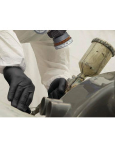 Guantes de nitrilo deltaplus quimico desechable no empolvado talla 6/7 color negro caja de 100 unidades 2