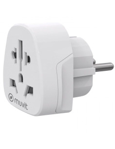 Enchufe Universal Muvit For Change MCADP0007/ 1 Toma de Corriente/ Blanco