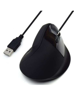 Ewent Raton Ergonomico Vertical USB 1800dpi - 5 Botones - Uso Diestro - Cable de 1.23m - Color Negro