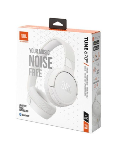 Auriculares Inalámbricos JBL Tune 670NC/ con Micrófono/ Bluetooth/ Blanco