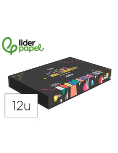 Rotulador liderpapel acrylic base agua todo tipo de superficie punta pincel caja de 12 unidades colores surtidos