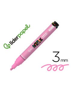Rotulador liderpapel acrylic base agua todo tipo de superficie punta redonda 3 mm rosa claro