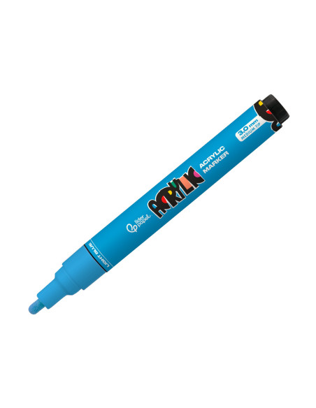 Rotulador liderpapel acrylic base agua todo tipo de superficie punta redonda 3 mm azul claro