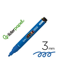 Rotulador liderpapel acrylic base agua todo tipo de superficie punta redonda 3 mm azul