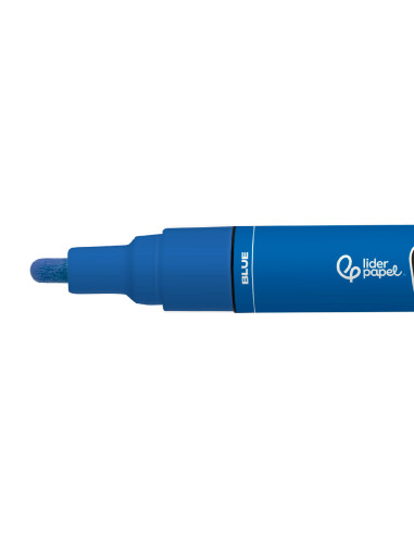 Rotulador liderpapel acrylic base agua todo tipo de superficie punta redonda 3 mm azul